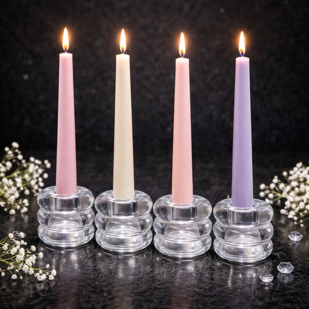 Room Essentials Clear Taper Candle Holders